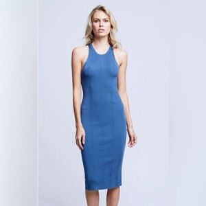 L'AGENCE Shelby Midi Dress in Blue